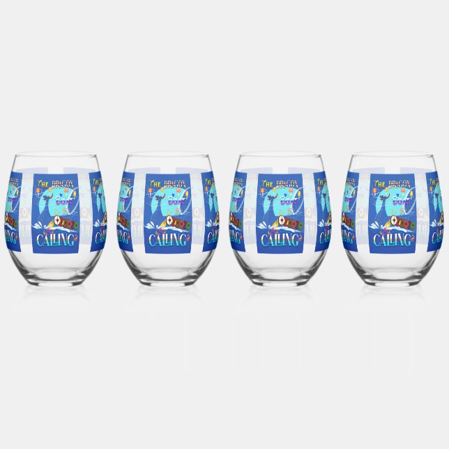The Dragon Boat Is Calling Stemless Wine Glass (Left)