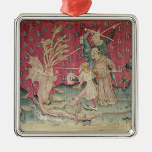 The Dragon Fighting with the Servants of God Metal Ornament