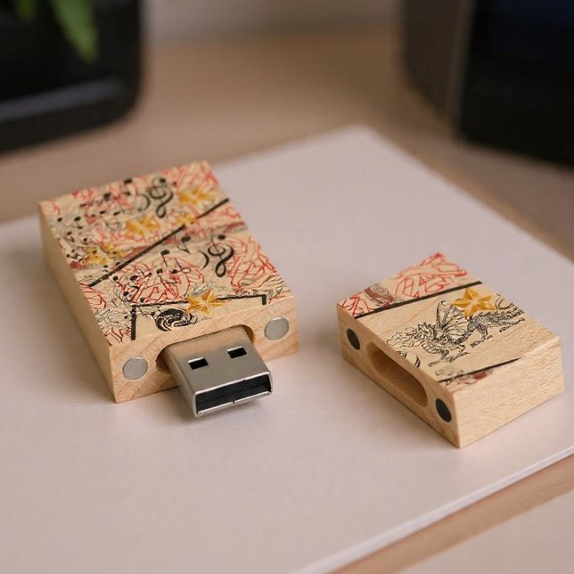 The Dragon Star  Wood Flash Drive (Creator Uploaded)
