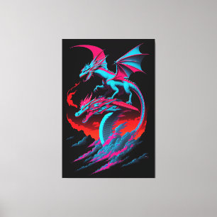 The Dragon Surf Rider Canvas Print
