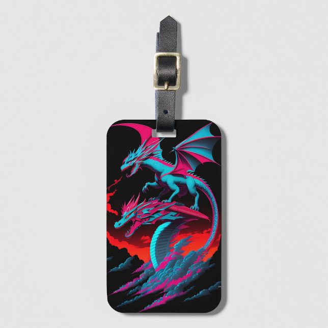 The Dragon Surf Rider Luggage Tag (Front Vertical)