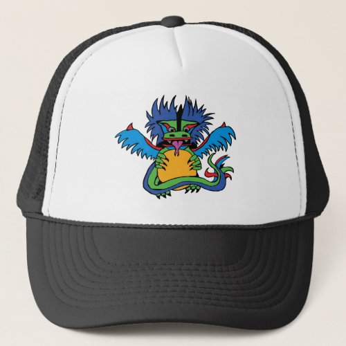 the dragon that holds the pickleball trucker hat