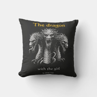 The Dragon with the Girl Tattoo – Funny Dark Throw Pillow