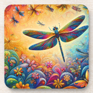 The Dragonfly's Journey Beverage Coaster