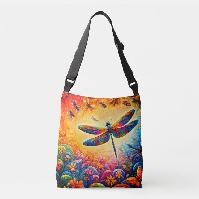 The Dragonfly's Journey  Crossbody Bag (Front)