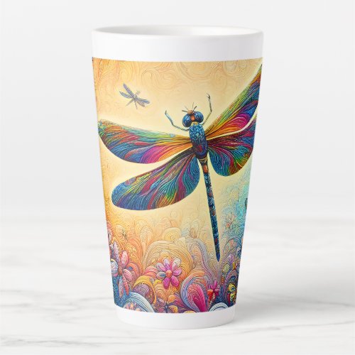 The Dragonflys Journey  Latte Mug