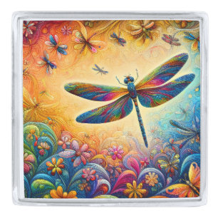 The Dragonfly's Journey Silver Finish Lapel Pin