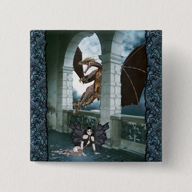 The Dragon's Lair Pinback Button (Front)