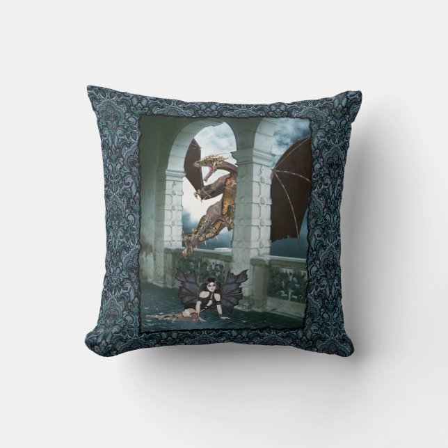 The Dragon's Lair Throw Pillow (Front)