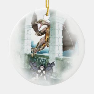 The Dragon's Lair Vignette Ceramic Ornament