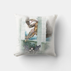 The Dragon's Lair Vignette Throw Pillow