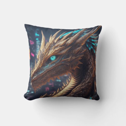 The Dragons Stare Throw Pillow
