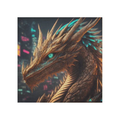 The Dragons Stare Wood Wall Art