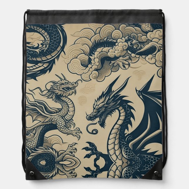 The Dragons War Drawstring Bag (Front)