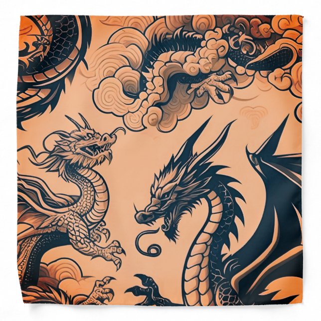 The Dragons War Orange Skies Bandana (Front)