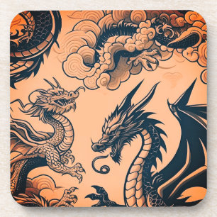The Dragons War Orange Skies Beverage Coaster