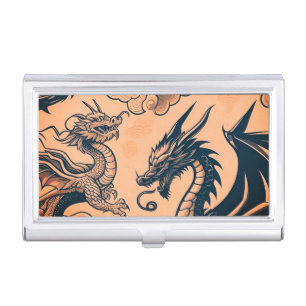 The Dragons War Orange Skies Business Card Case