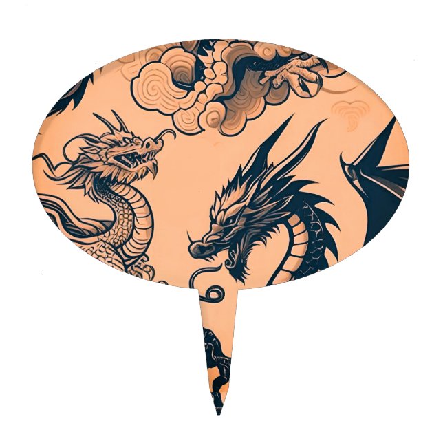The Dragons War Orange Skies Cake Topper (Front)