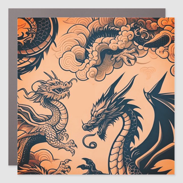 The Dragons War Orange Skies Car Magnet (Front)