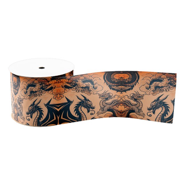 The Dragons War Orange Skies Grosgrain Ribbon (Spool)
