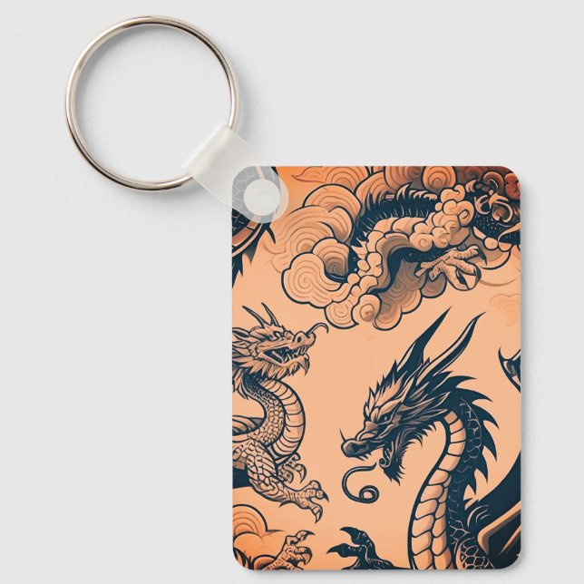 The Dragons War Orange Skies Keychain (Front)