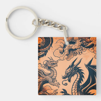 The Dragons War Orange Skies Keychain