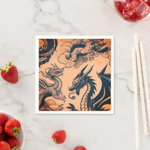 The Dragons War Orange Skies Napkins