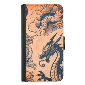 The Dragons War Orange Skies Samsung Galaxy S5 Wallet Case