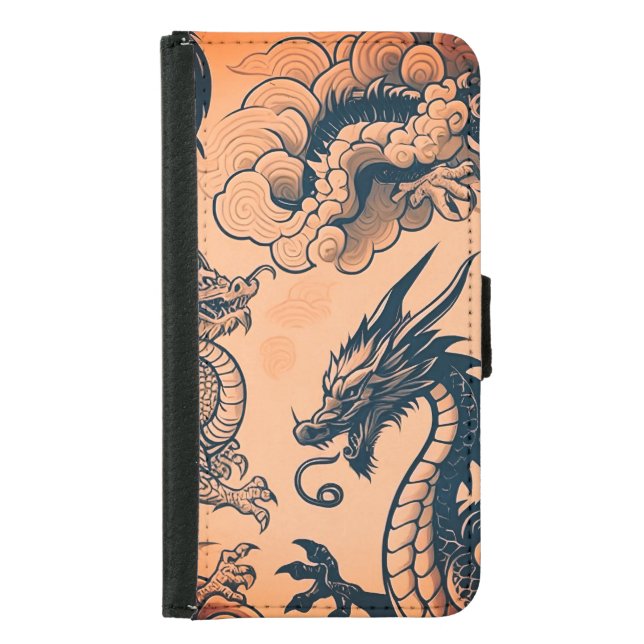 The Dragons War Orange Skies Samsung Galaxy Wallet Case (Front)