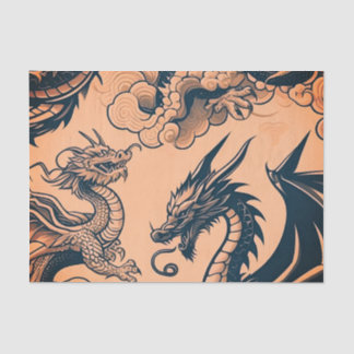 The Dragons War Orange Skies Tissue Paper