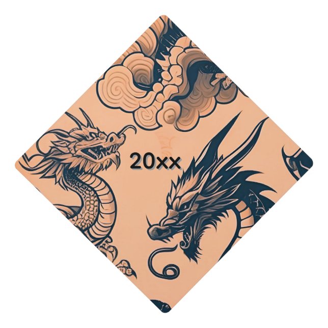 The Dragons War Orange Skies w/ Year Graduation Cap Topper (Front)
