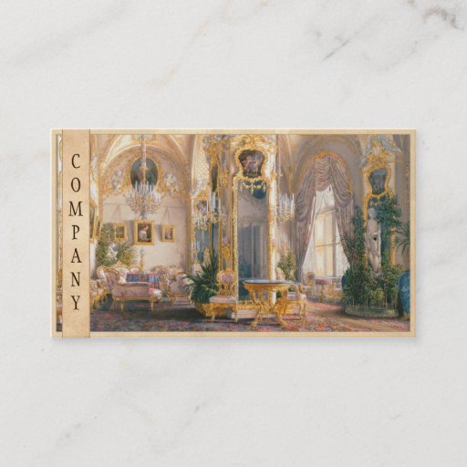 Customizable The Drawing Room in Rococo II Style, with Cupids Business Card Template
