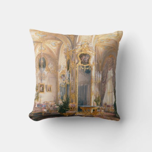 The Drawing Room in Rococo II Style with Cupids Throw Pillow
