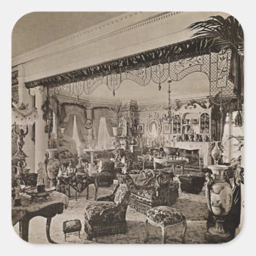 The Drawing Room Wickham Hall Kent 1897 Square Sticker