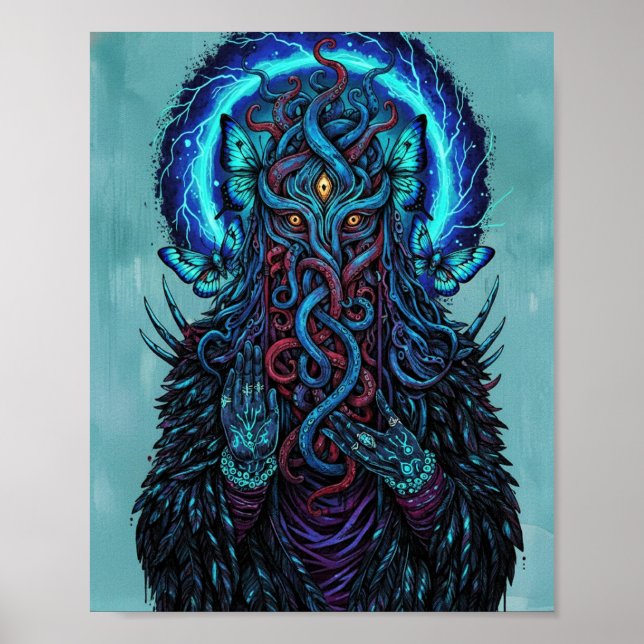 The Dream Weaver - Psychedelic Dark Fantasy Wall  Poster (Front)