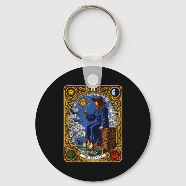 The Dreamer (the Fool) Mayor Arcana Tarot Card Got Keychain (Front)