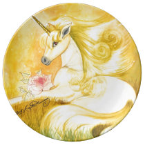 The Dreamy Golden Unicorn Dinner Plate The Dreamy Golden Unicorn Dinner Plate