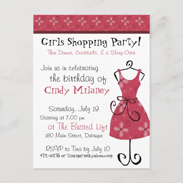 The Dress Invitation Postcard (Front)