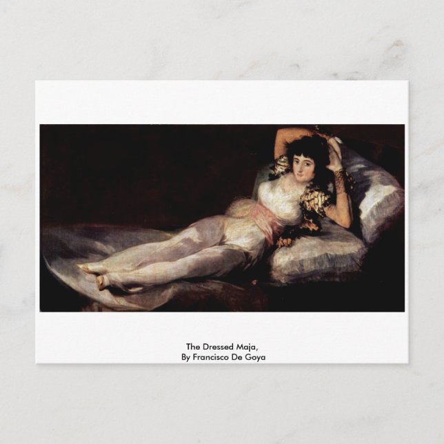 The Dressed Maja,  By Francisco De Goya Postcard (Front)