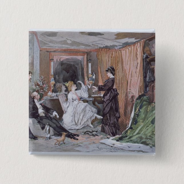 The Dressing Room of Hortense Schneider Pinback Button (Front)