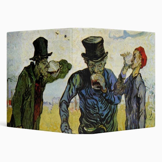 The Drinkers by Vincent van Gogh 3 Ring Binder (Background)