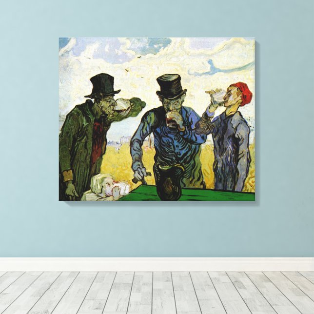 The Drinkers by Vincent van Gogh Canvas Print (Insitu(Wood Floor))
