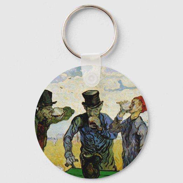 The Drinkers by Vincent van Gogh Keychain (Front)
