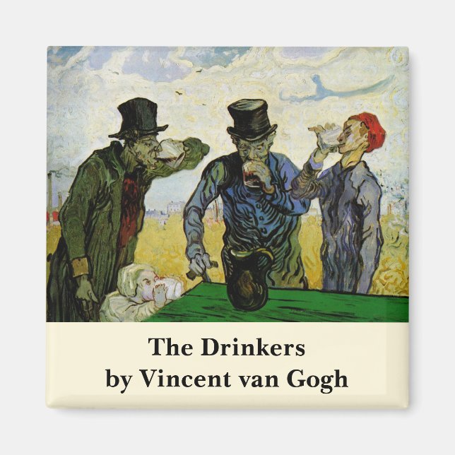 The Drinkers by Vincent van Gogh Magnet (Front)