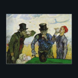 The Drinkers by Vincent van Gogh Postcard<br><div class="desc">The Drinkers by Vincent van Gogh is a vintage fine art post impressionism daily life portrait painting featuring a group of thirsty peasant farmers drinking water and beer after a long hot day of work in the fields on a farm during the summer season. About the artist: Vincent Willem van...</div>