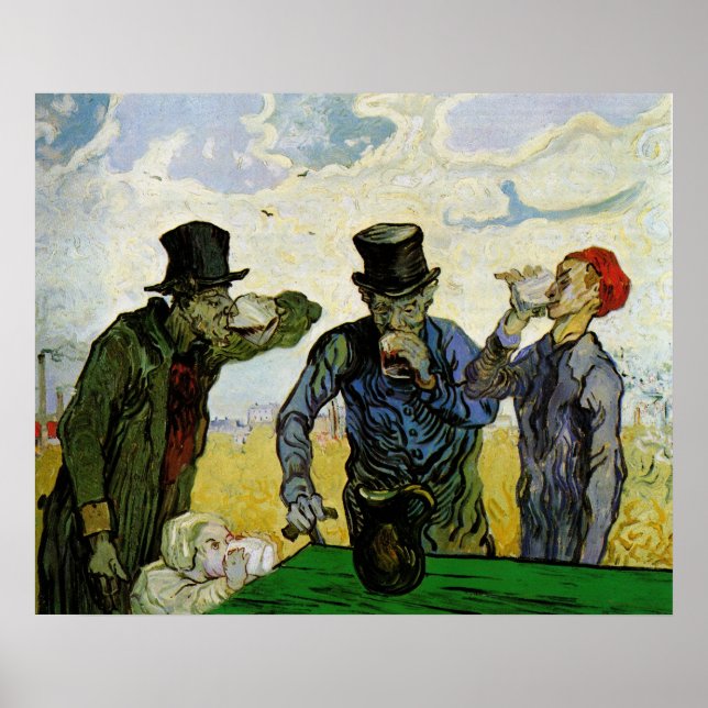 The Drinkers by Vincent van Gogh Poster (Front)