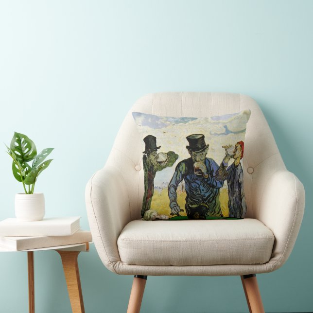 The Drinkers by Vincent van Gogh Throw Pillow (Chair)