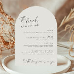 The Drinks are on Us Minimalist Drinks Menu Card<br><div class="desc">"The Drinks are on Us" drinks menu card. Customize with your drink selections for the bar at your wedding or next big event.</div>