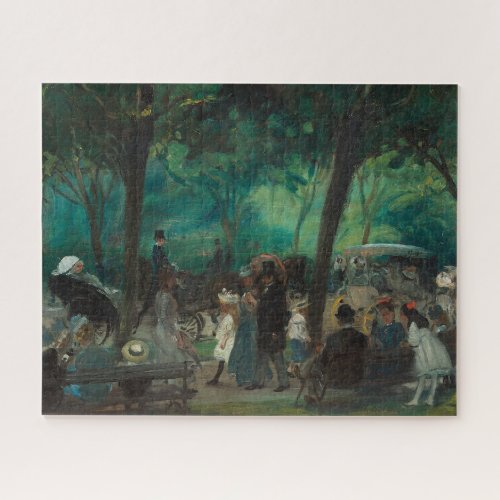 THE DRIVE CENTRAL PARK BY WILLIAM GLACKENS JIGSAW PUZZLE
