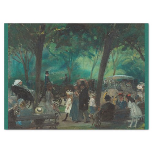 THE DRIVE CENTRAL PARK BY WILLIAM GLACKENS TISSUE PAPER